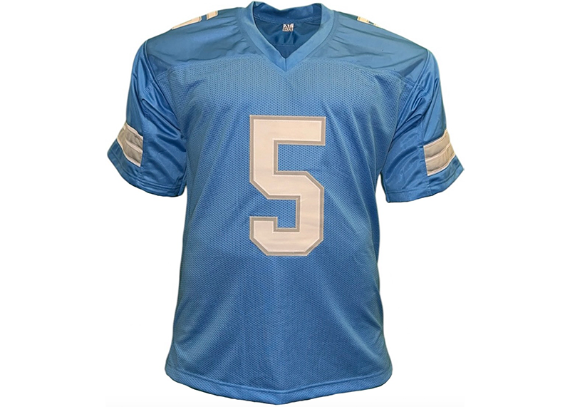 David Montgomery Signed Custom Blue Football Jersey Beckett