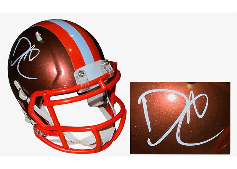 David Njoku Signed Cleveland Browns Flash Mini Helmet JSA