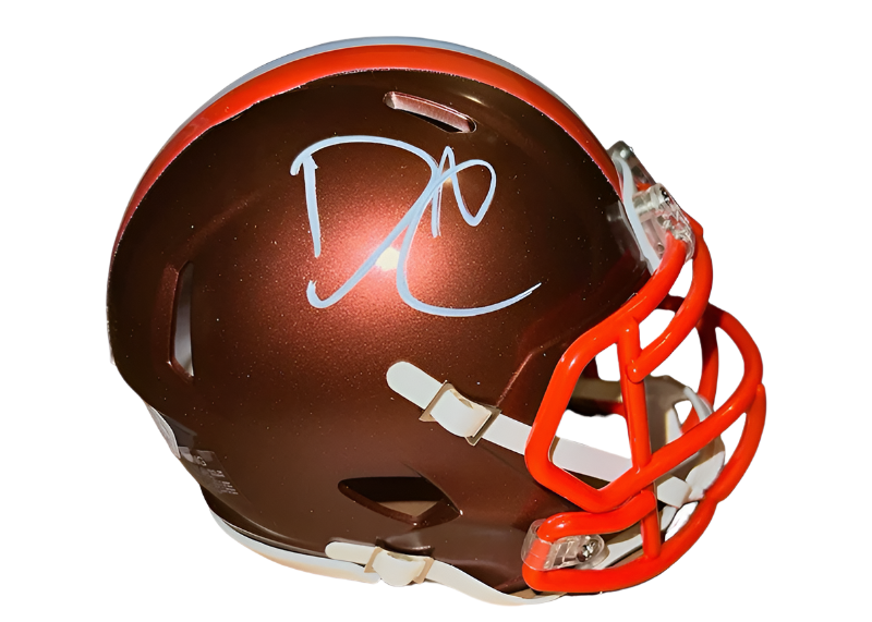 David Njoku Signed Cleveland Browns Flash Mini Helmet JSA