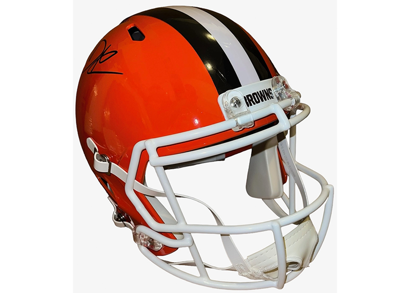 David Njoku Signed Cleveland Browns Speed Full Size Helmet JSA