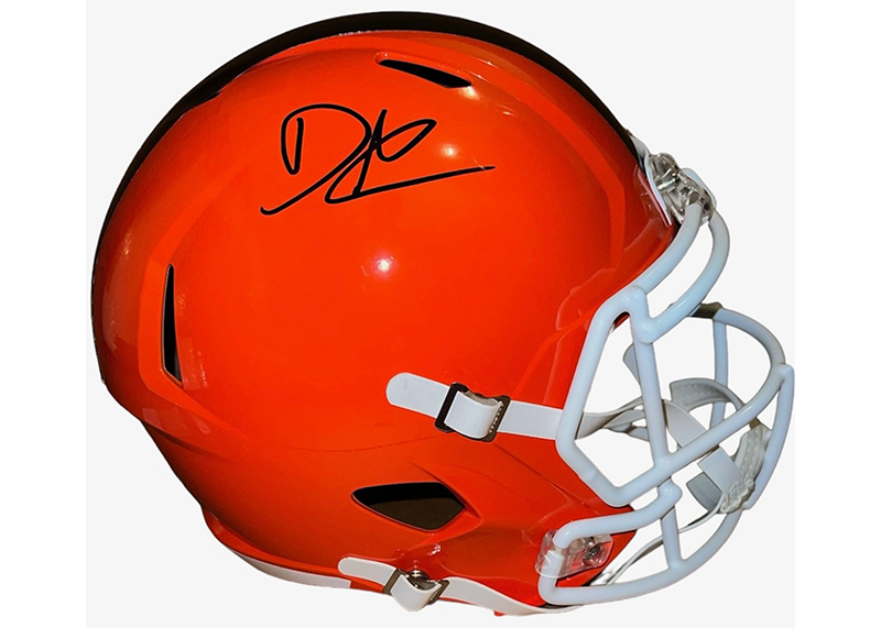 David Njoku Signed Cleveland Browns Speed Full Size Helmet JSA