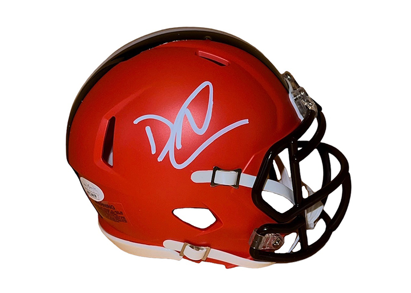 David Njoku Signed Cleveland Browns Speed Mini Helmet JSA