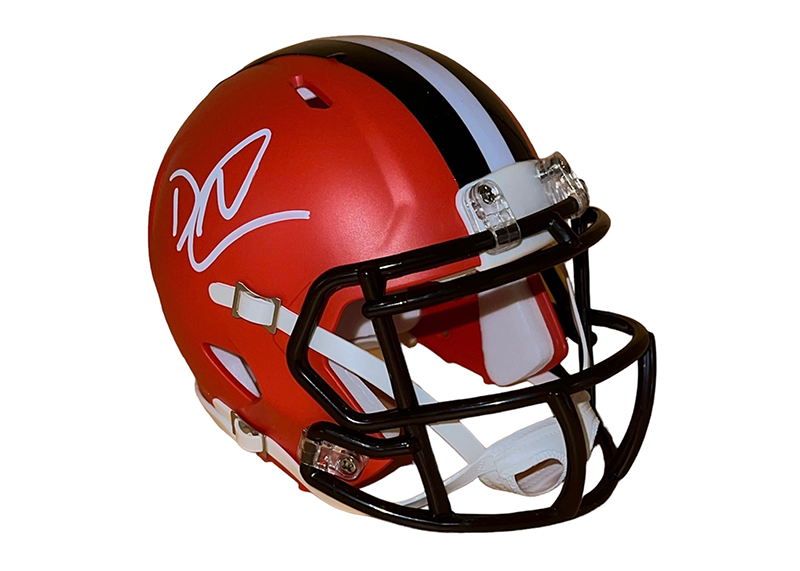 David Njoku Signed Cleveland Browns Speed Mini Helmet JSA