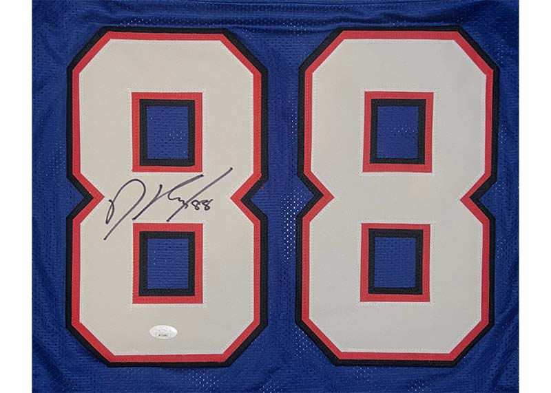 Dawson Knox Autographed Custom Blue Football Jersey (JSA)