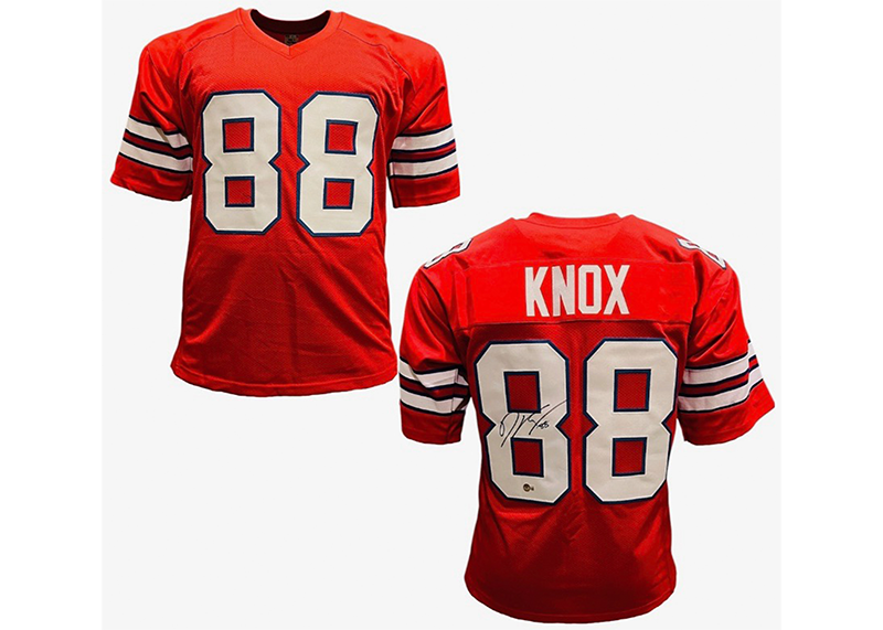 Dawson Knox Signed Custom Red Football Jersey Beckett