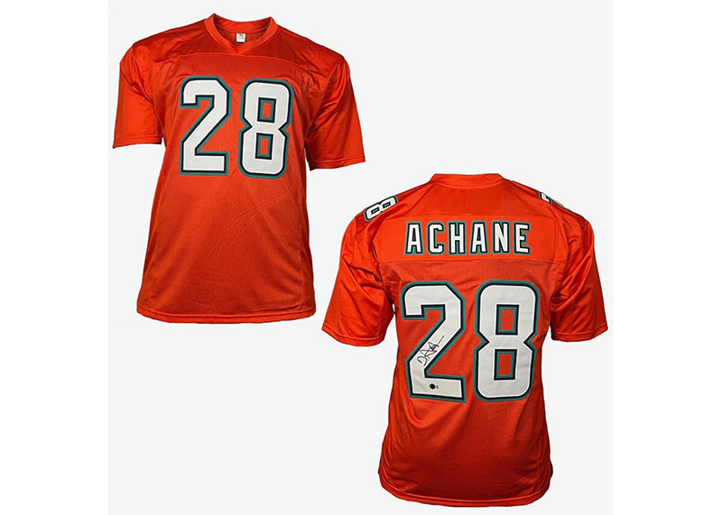 De’Von Achane Signed Custom Orange Football Jersey Beckett