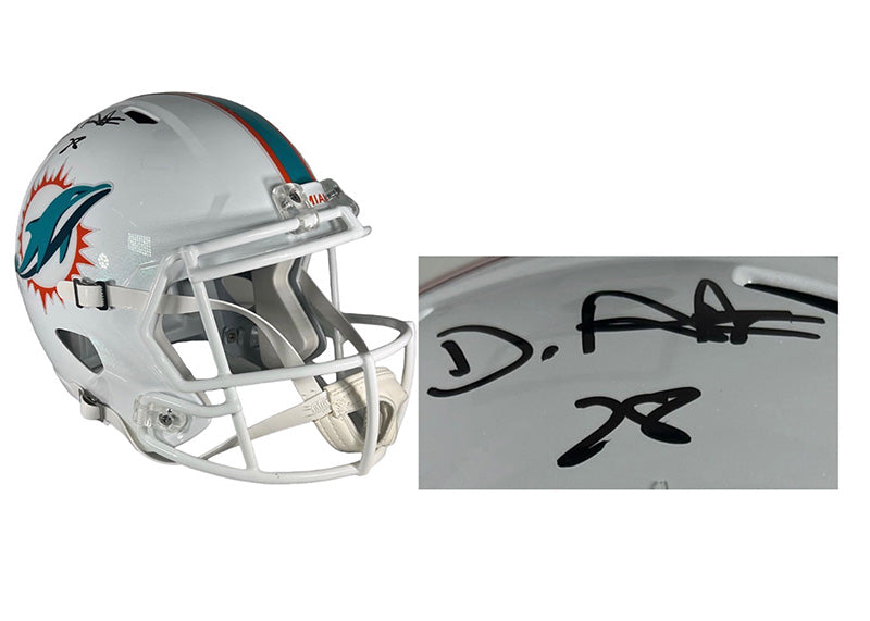 De’von Achane Signed Miami Dolphins Speed Full Size Helmet Beckett