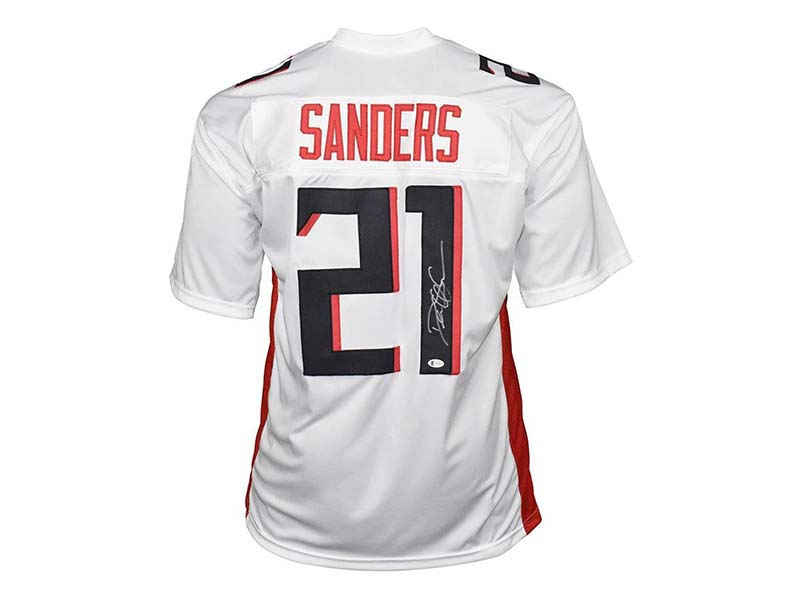 Deion Sanders Signed Custom White Football Jersey (Beckett)