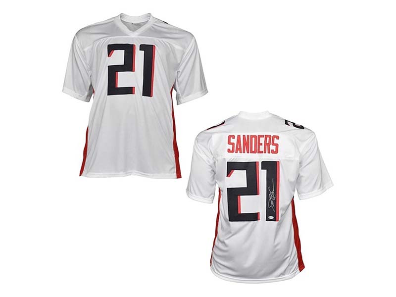 Deion Sanders Signed Custom White Football Jersey (Beckett)