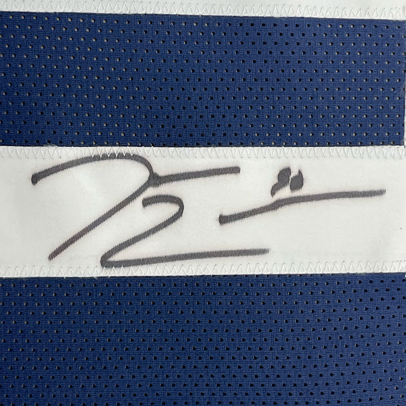 Framed Autographed/Signed Demarcus Lawrence 35x39 Dallas Thanksgiving Day Football Jersey JSA COA