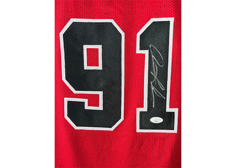 Dennis Rodman Signed Chicago Red Basketball Jersey (JSA)