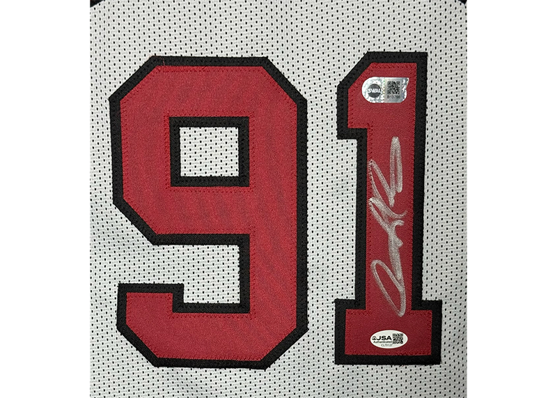 Dennis Rodman Signed Chicago White Basketball Jersey JSA