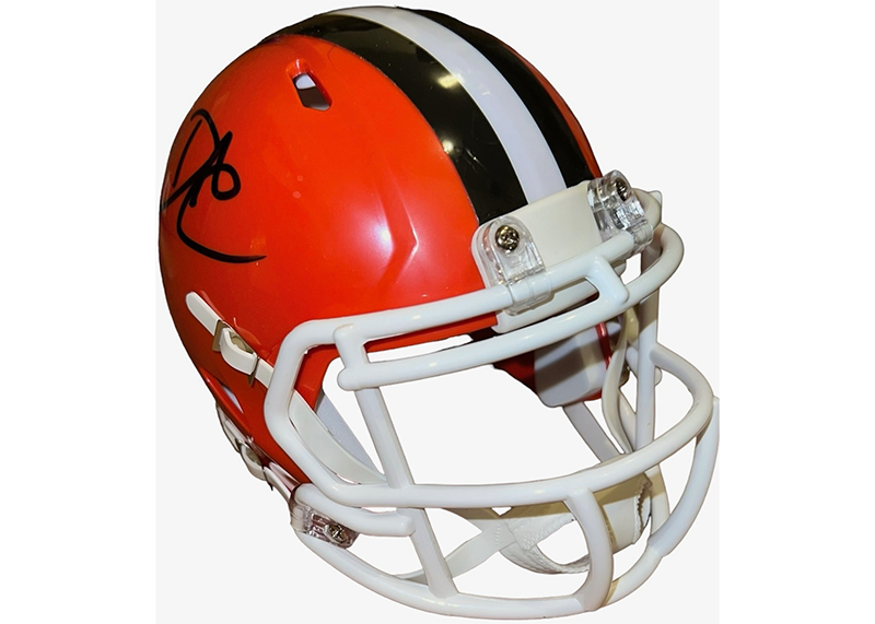 David Njoku Signed Cleveland Browns Mini Helmet JSA