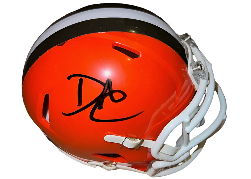 David Njoku Signed Cleveland Browns Mini Helmet JSA