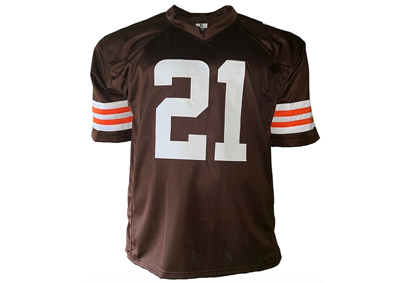 Denzel Ward Signed Custom Brown Football Jersey JSA