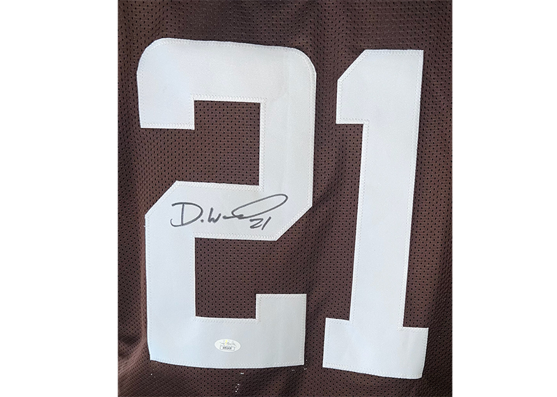 Denzel Ward Signed Custom Brown Football Jersey JSA