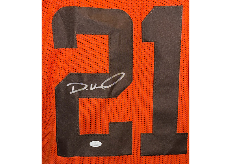 Denzel Ward Signed Cleveland Orange Football Jersey JSA