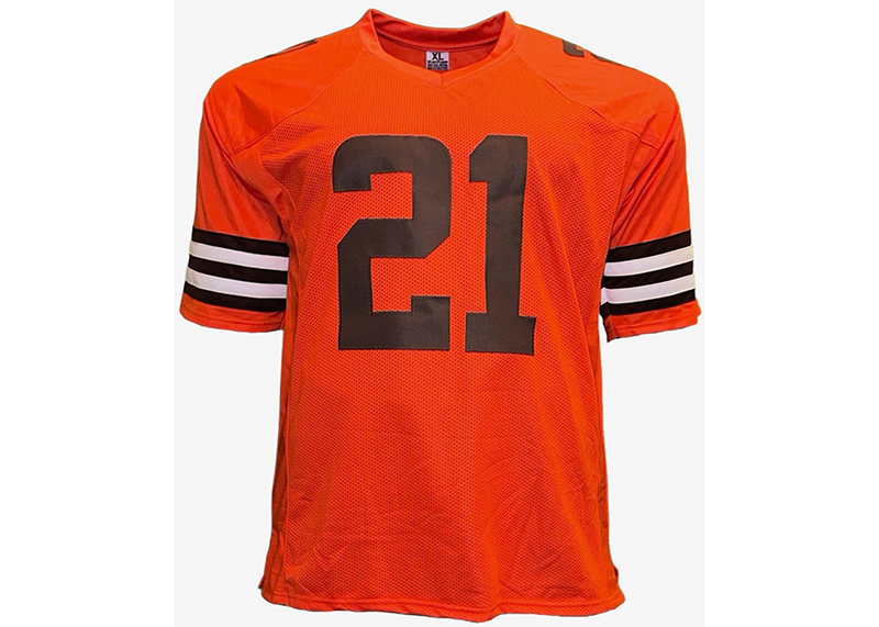 Denzel Ward Signed Cleveland Orange Football Jersey JSA