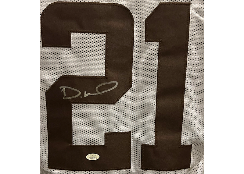 Denzel Ward Signed Custom White Football Jersey JSA