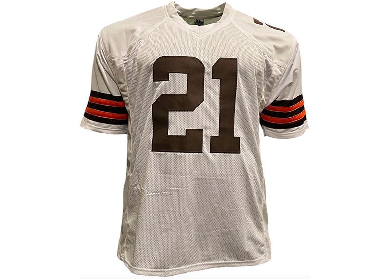 Denzel Ward Signed Cleveland White Football Jersey JSA
