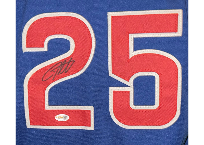 Derrek Lee Signed Chicago Blue Baseball Jersey JSA