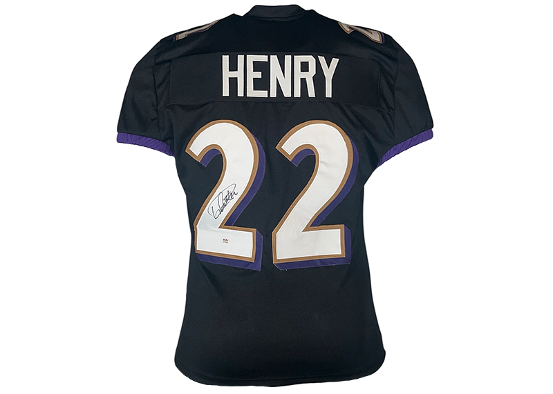 Derrick Henry Signed Baltimore Black Football Jersey (PSA)