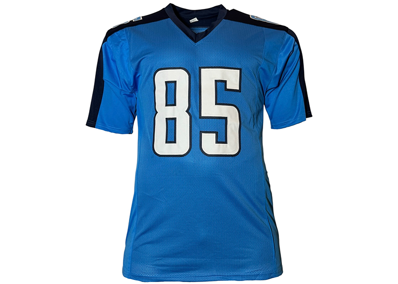 Derrick Mason Signed Tennessee Blue Football Jersey JSA