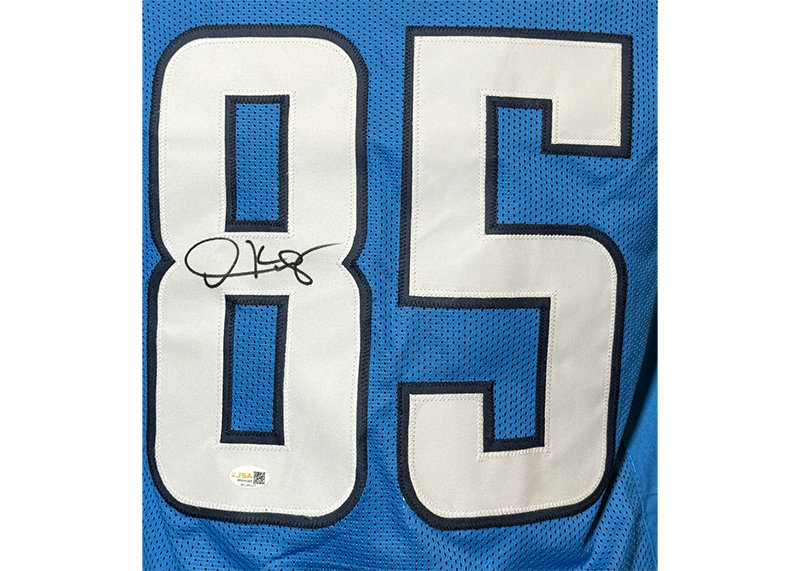 Derrick Mason Signed Tennessee Blue Football Jersey JSA