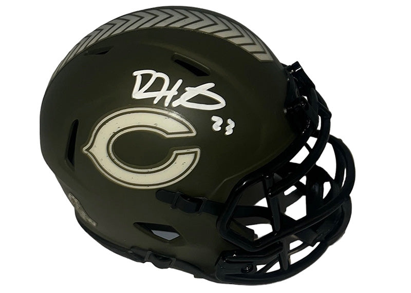 Devin Hester Signed Chicago Bears Salute To Service White Sig Mini Helmet JSA