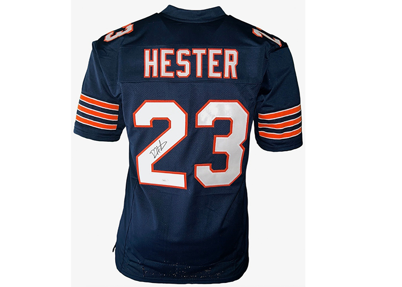 Devin Hester Signed Chicago blue Football Jersey JSA
