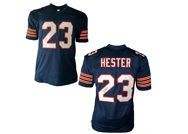Devin Hester Signed Chicago blue Football Jersey JSA