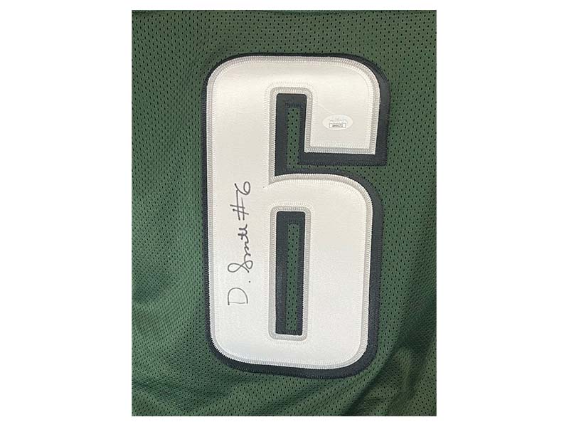 Golden Autographs DeVonta Smith Signed Custom Green Football Jersey JSA