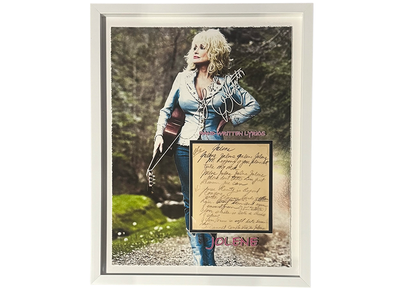 Dolly Parton Jolene Handwritten Lyrics Laser Engraved Wall Art Display