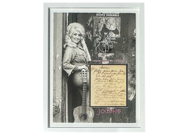 Dolly Parton Jolene Lyrics Laser Engraved Wall Art Display Frame