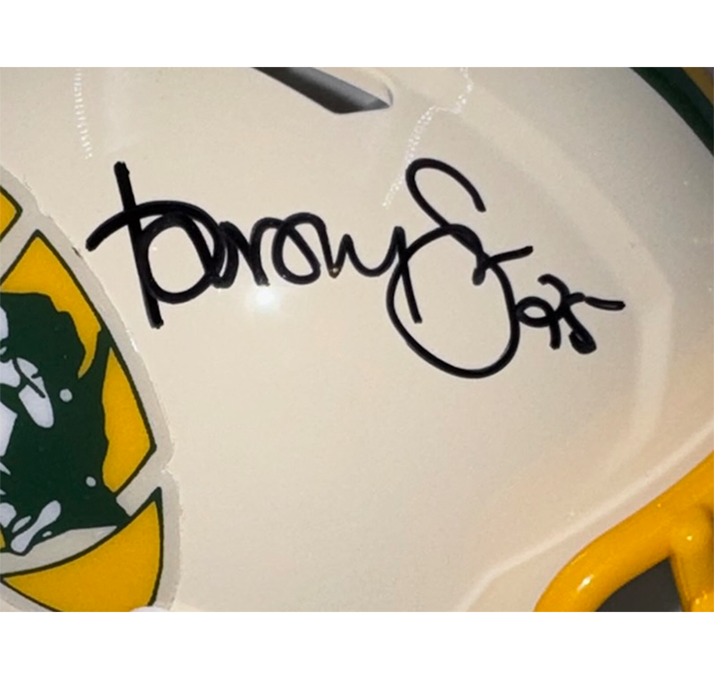 Dorsey Levens Signed Green Bay Packers Retro Mini Helmet JSA