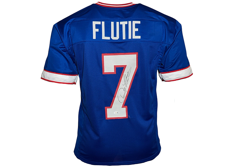 Doug Flutie Signed Buffalo Blue Football Jersey JSA