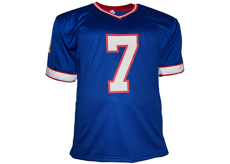 Doug Flutie Signed Buffalo Blue Football Jersey JSA