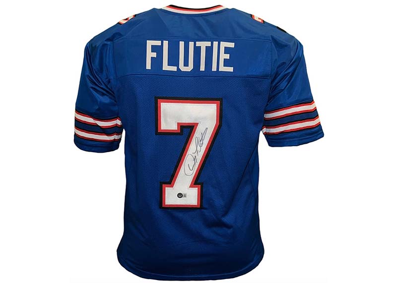 Doug Flutie Signed Buffalo Blue Football Jersey Beckett