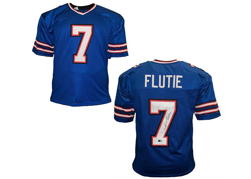 Doug Flutie Signed Buffalo Blue Football Jersey Beckett