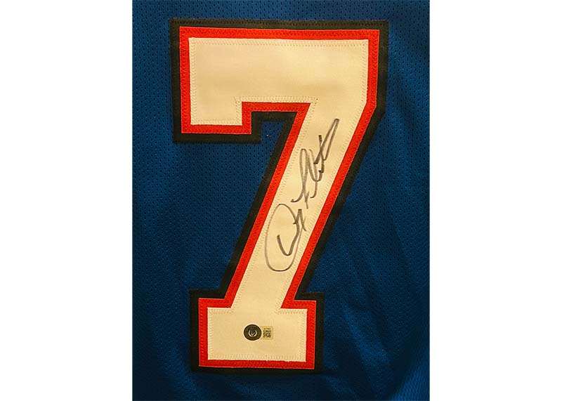 Doug Flutie Signed Buffalo Blue Football Jersey Beckett