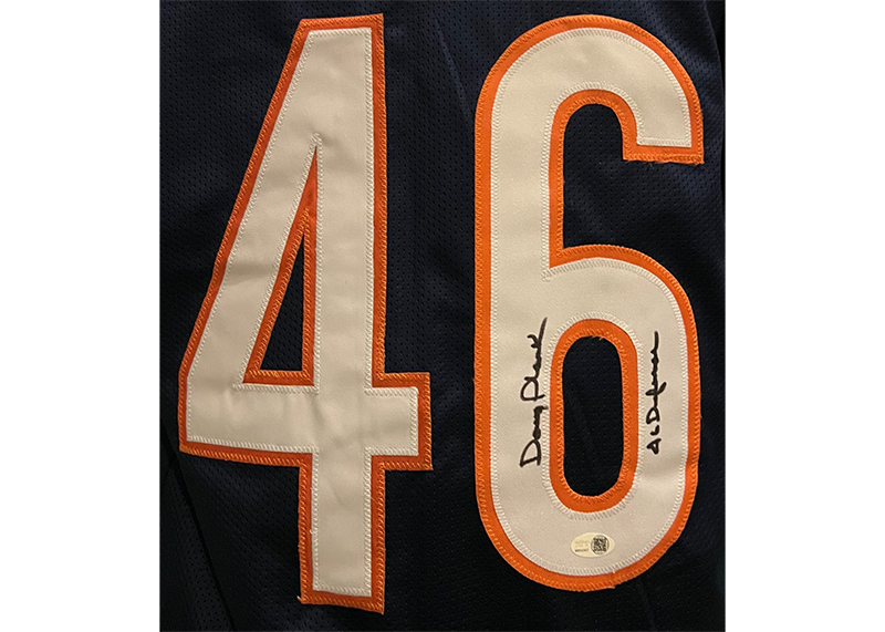 Doug Plank Signed Chicago Blue Football Jersey JSA
