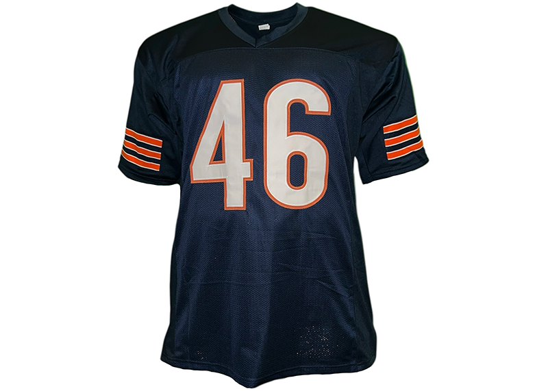 Doug Plank Signed Chicago Blue Football Jersey JSA