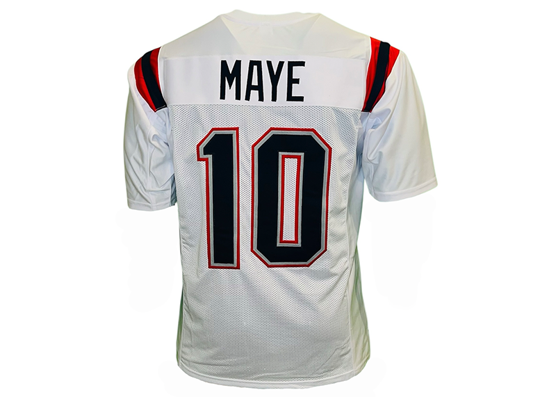 Drake Maye Unsigned New England White Football Jersey