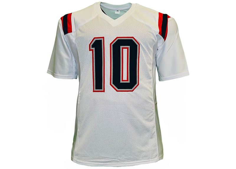 Drake Maye Unsigned New England White Football Jersey