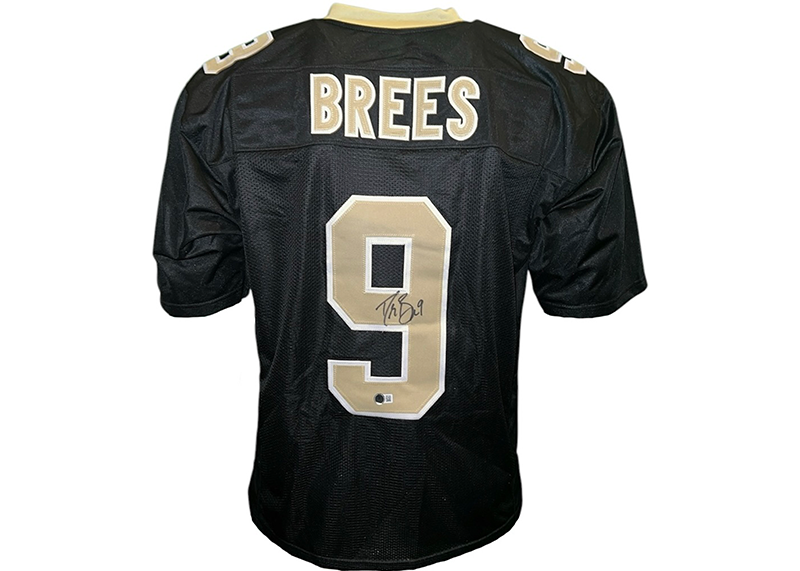 Drew Brees Autographed Black Football Jersey Beckett