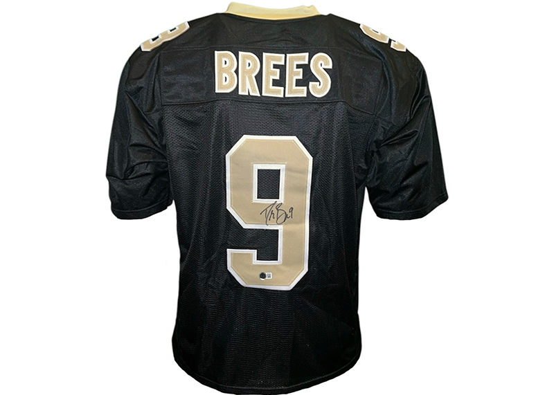 Drew Brees Autographed Black Custom Football Jersey Beckett