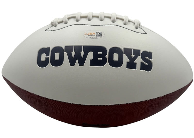 Drew Pearson Signed Dallas Cowboys Logo Football JSA