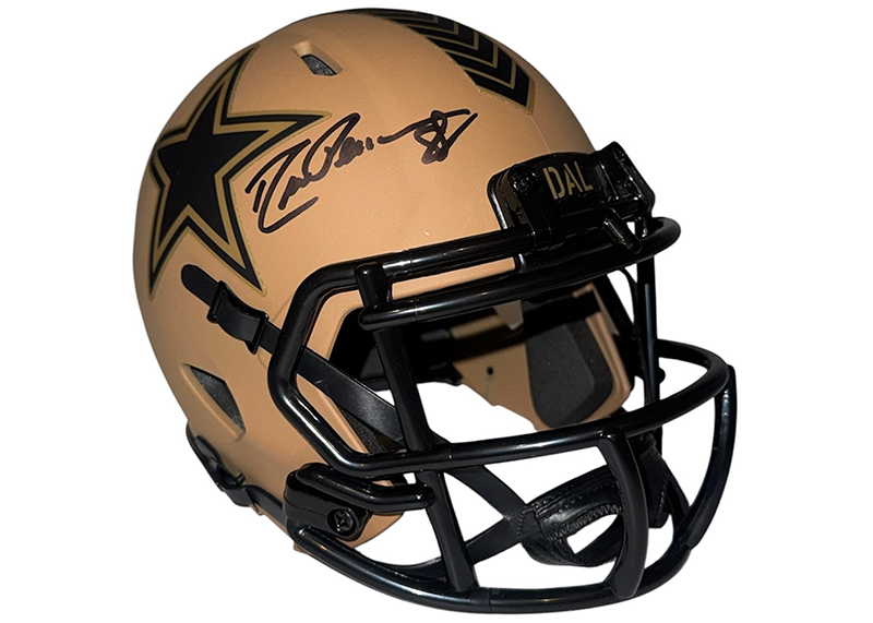 Drew Pearson Signed Dallas Cowboys Salute To Service Mini Helmet JSA