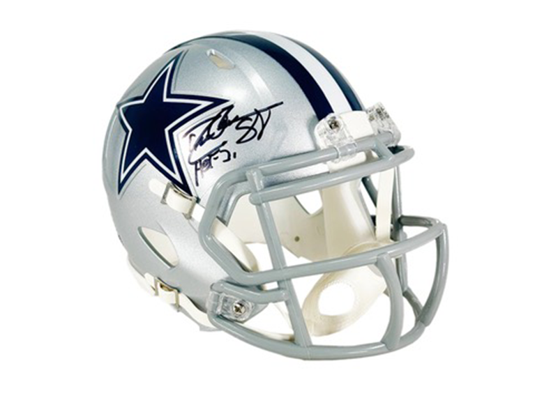 Drew Pearson Signed Dallas Cowboys HOF 21 Speed Mini Football Helmet JSA