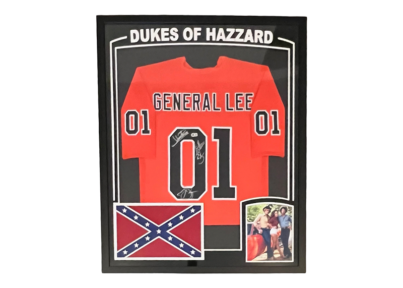 Dukes of Hazzard Signed 35x44 Catherine Bach John Schneider & Tom Wopat Frame Beckett